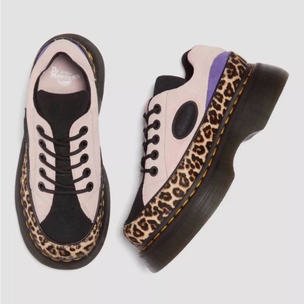 Dr. Martens BUZZ 5-Eye Leopard Spot Hair on & Suede Shoes CUTE & CHIC new